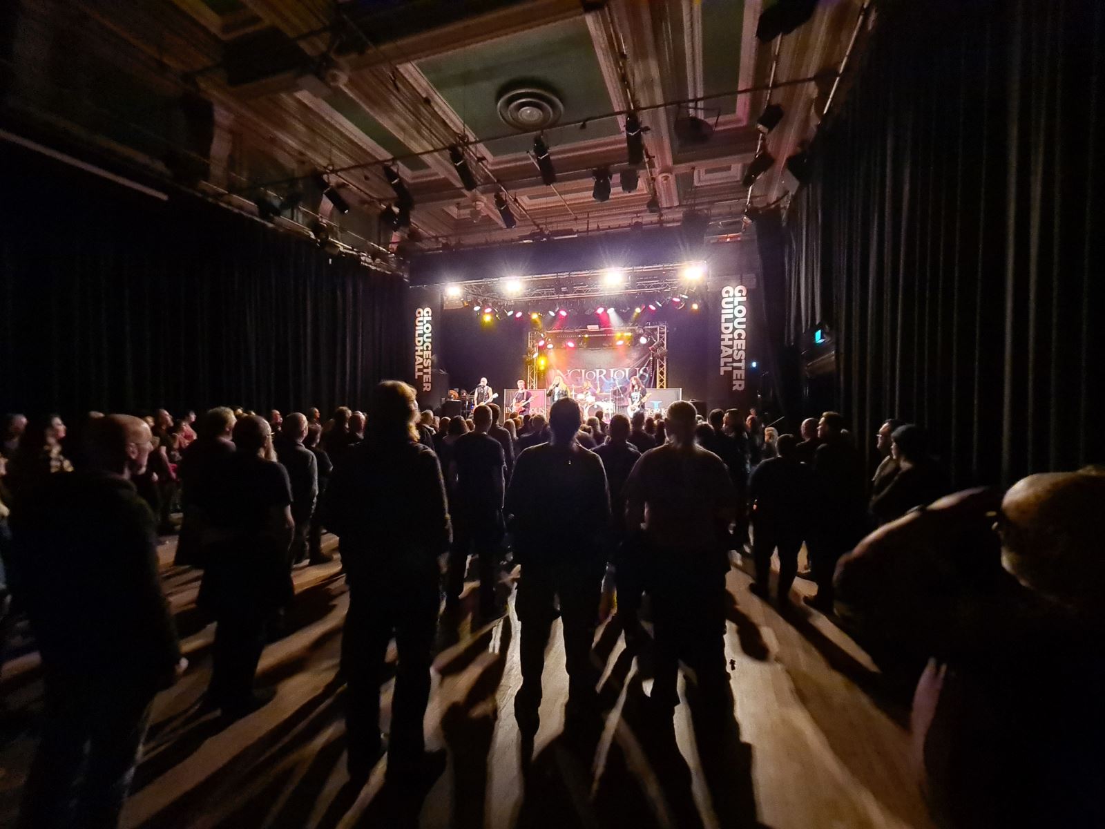 Crowd at a live gig at Gloucester Guildhall