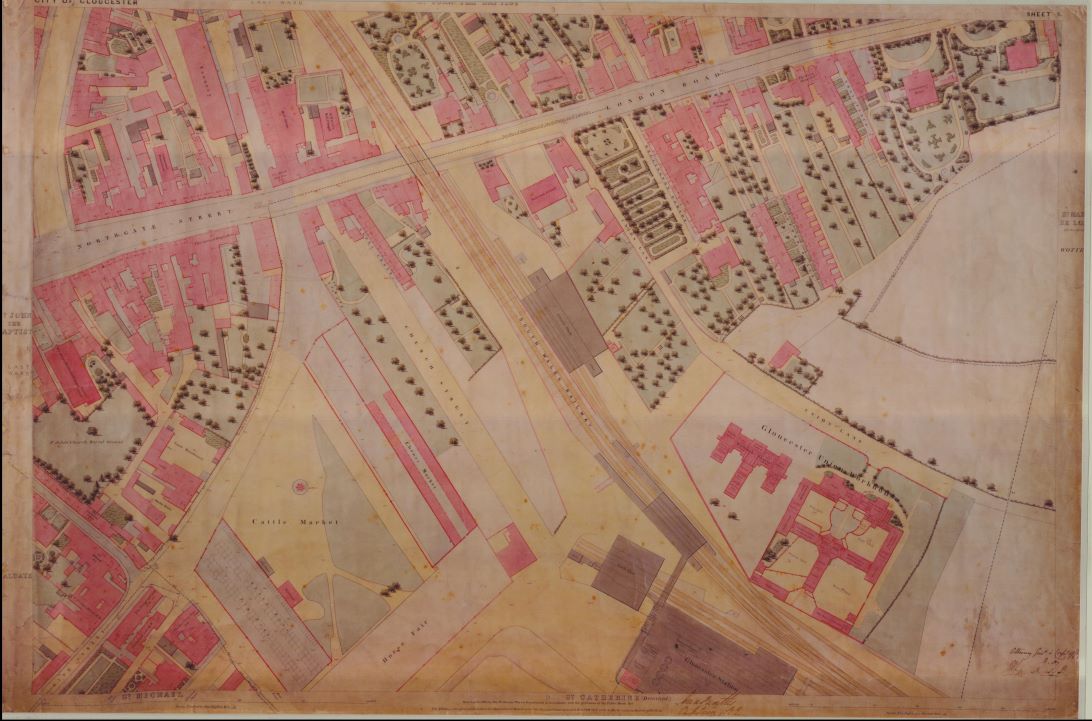 Old Map Of area of finding Gloucester's Old Cheese Market