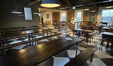 The upstairs event space in Hop Kettle.