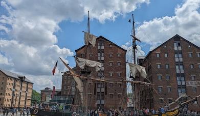 Tall ship outside the museum 