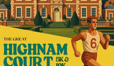 Illustration of HIghnam court with a runner infront of it.