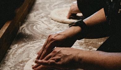 Pizza making class at the Food Dock.