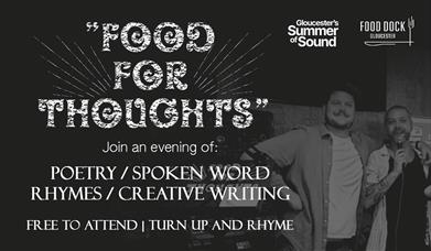 Event poster for the Food for Thoughts evening at Hop Kettle.
