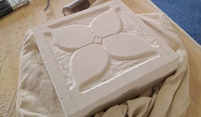 Tile Relief Carving in Portland Limestone 