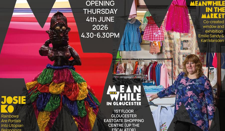 Opening Thursday 4th June 4.30-6.30. 1ST FLOOR GLOUCESTER EASTGATE SHOPPING CENTRE (UP THE ESCALATOR) Josie KO: Rainbows are Portals into Utopian Belo