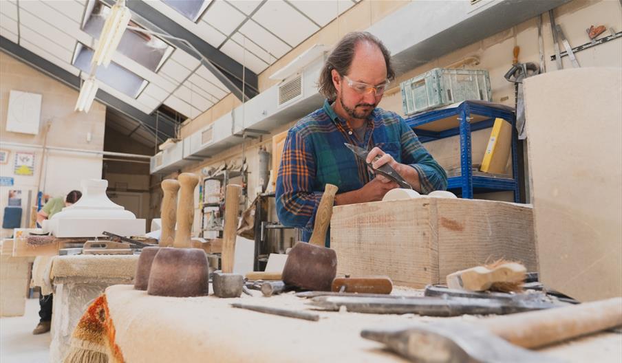 Stonemason in the Workshop