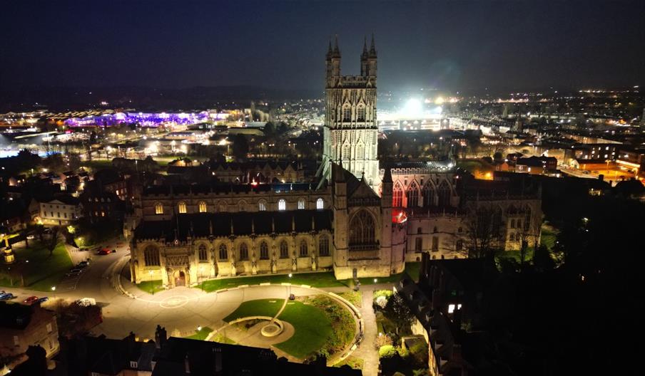 Gloucester Cathedral at Night