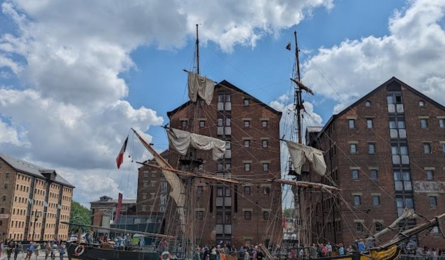Tall ship outside the museum