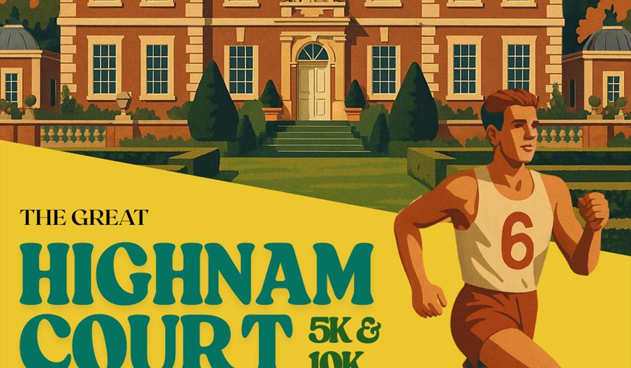 Illustration of HIghnam court with a runner infront of it.