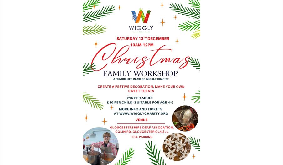 Wiggly Christmas Family Workshop Poster Sweet making and Crafting