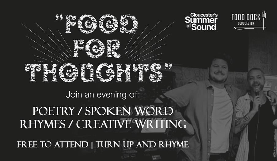 Event poster for the Food for Thoughts evening at Hop Kettle.