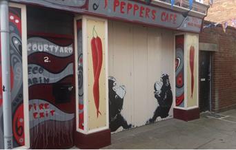 Outside Peppers Cafe