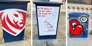 A selection of art from the Urban Art Trail