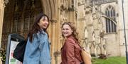 Visitors arriving at Gloucester Cathedral