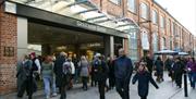 Shoppers outside Gloucester Quays