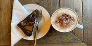 Image of brownie and coffee
