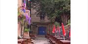 Outdoor seating at Cafe Rene