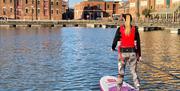 Paddle boarding on Gloucester docks