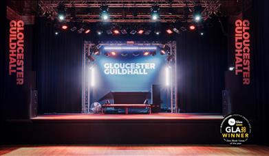 The stage at Gloucester Guildhall