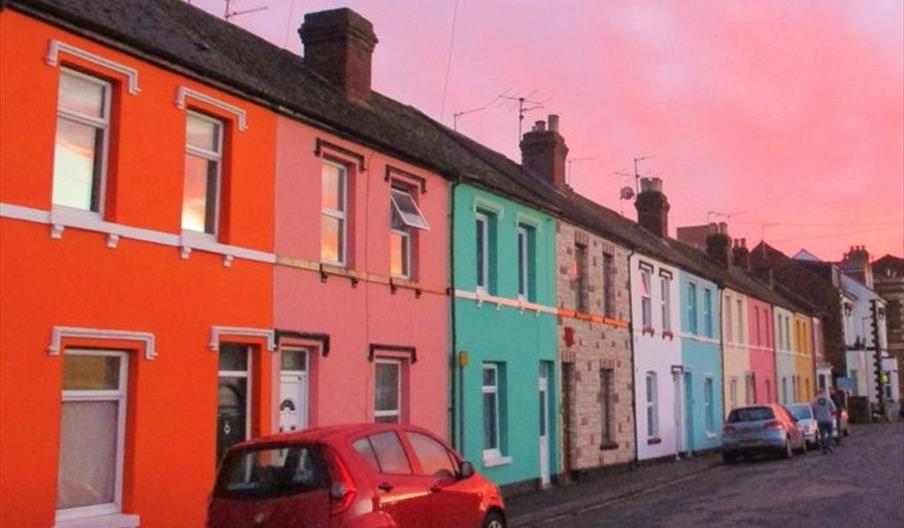 The colourful houses of Nettleton Road that Tash painted in 2018