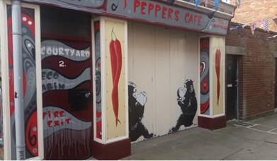 Outside Peppers Cafe