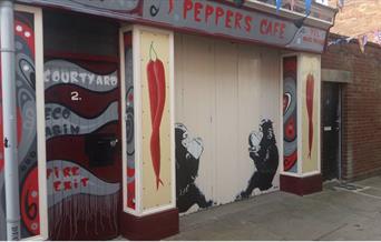Outside Peppers Cafe